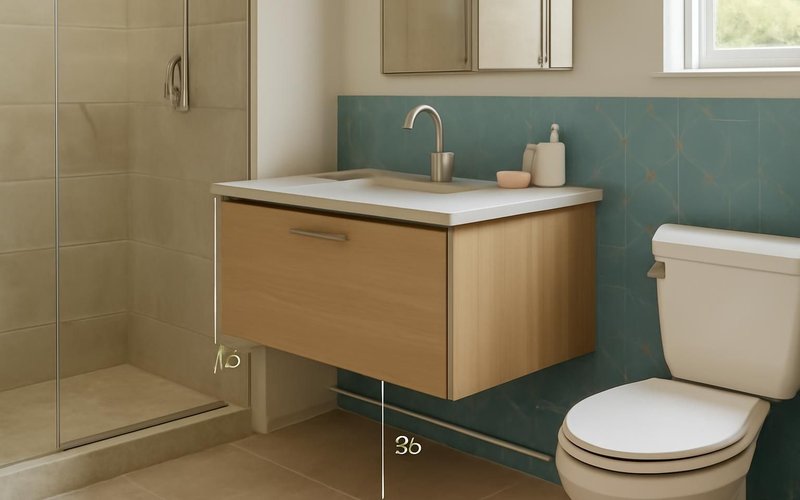 AI concept: Floating vanity with knee space under the sink