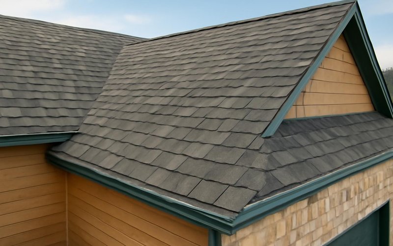 AI concept: Finished shingle roof photographed for the warranty file