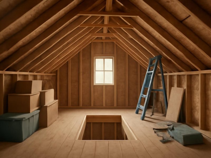 AI concept: Existing condition: low attic with a ridge under 7 feet