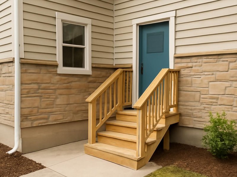 AI concept: Remodeled idea: new exterior stair and door giving the unit its own entrance
