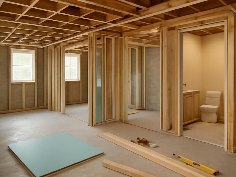 AI concept: Existing condition: chopped-up rooms with a tiny dated bathroom