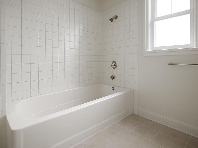 AI concept: Remodeled idea: hall bathroom with white tile and a new soaking tub
