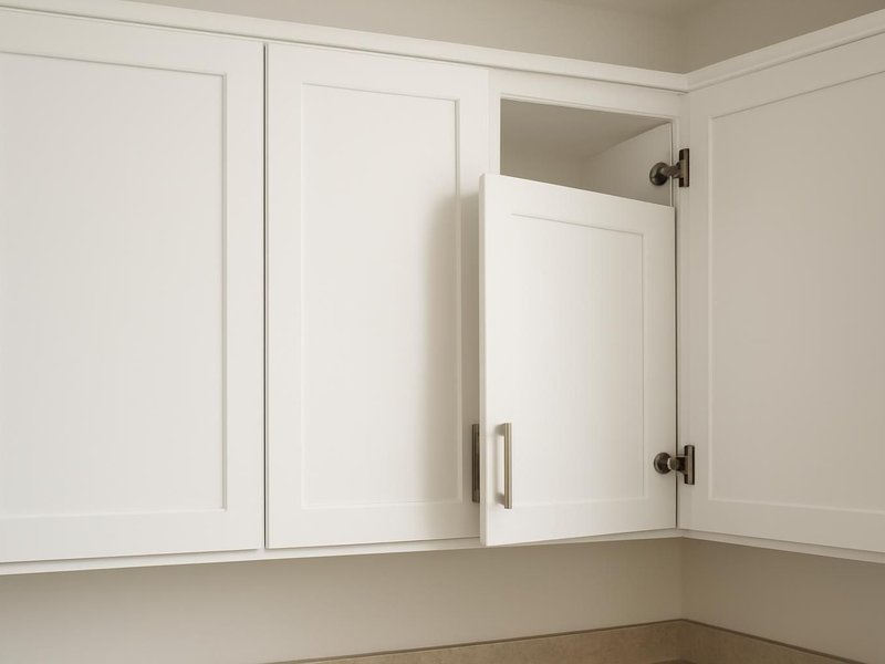 AI concept: Remodeled idea: white shaker doors with hidden soft-close hinges