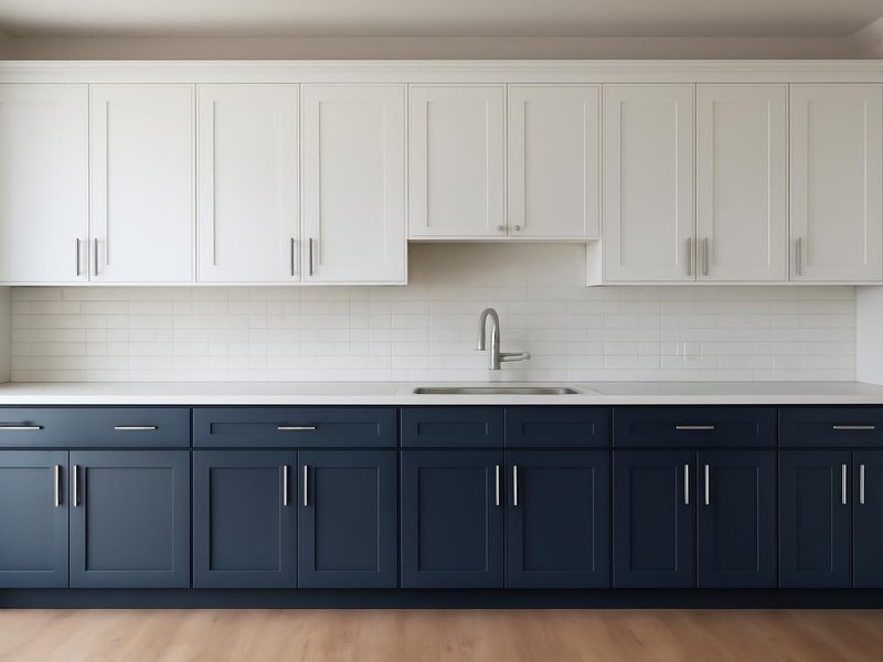 AI concept: Remodeled idea: navy painted shaker lowers and white uppers
