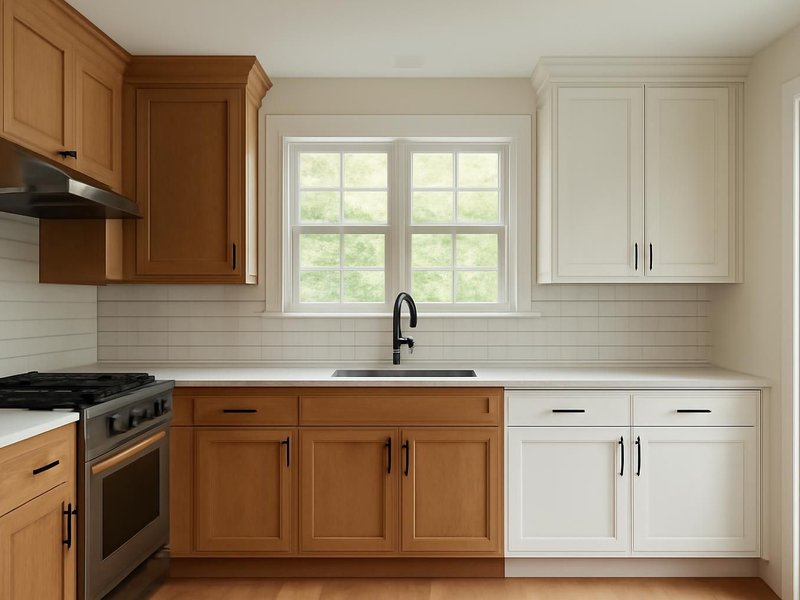 AI concept: Cape Cod, oak to white shaker