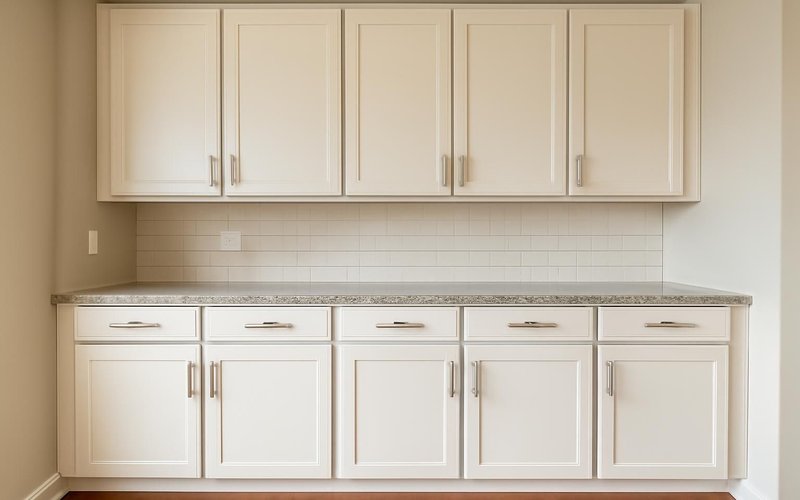 AI concept: New refaced cabinets with brushed nickel pulls