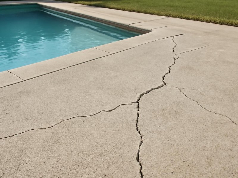AI concept: Existing condition: cracked concrete pool surround