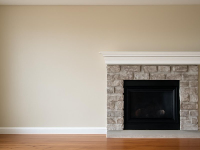 AI concept: Existing condition: bare wall beside a fireplace