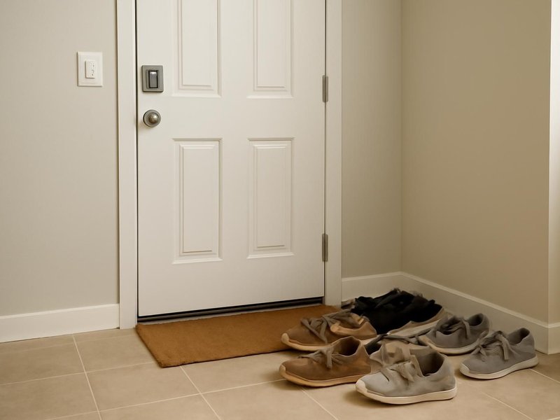 AI concept: Existing condition: back entry with shoes piled on the floor