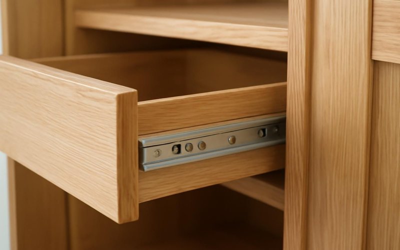 AI concept: Soft-close drawer slide in a built-in drawer