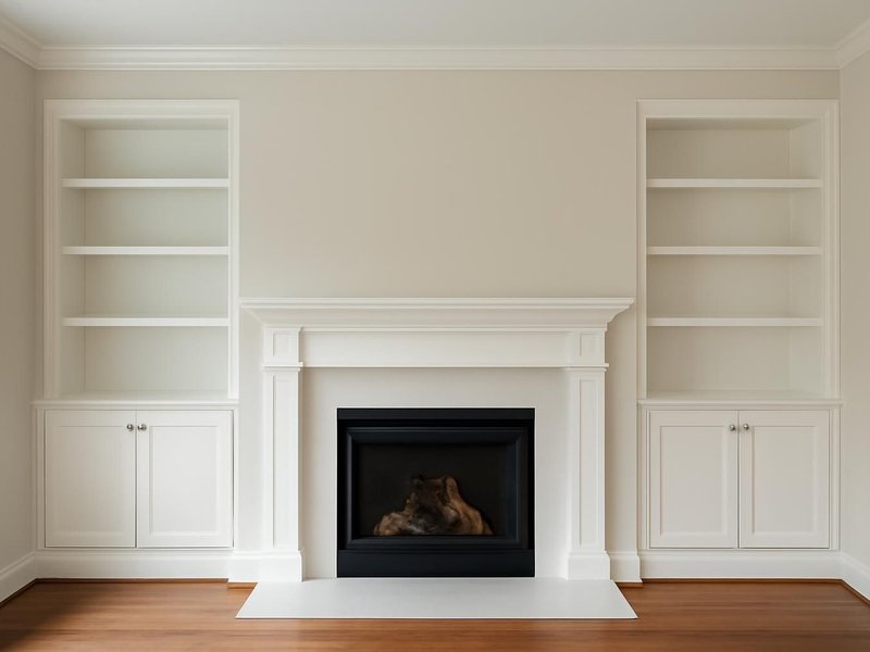 AI concept: Fireplace bookcases, painted