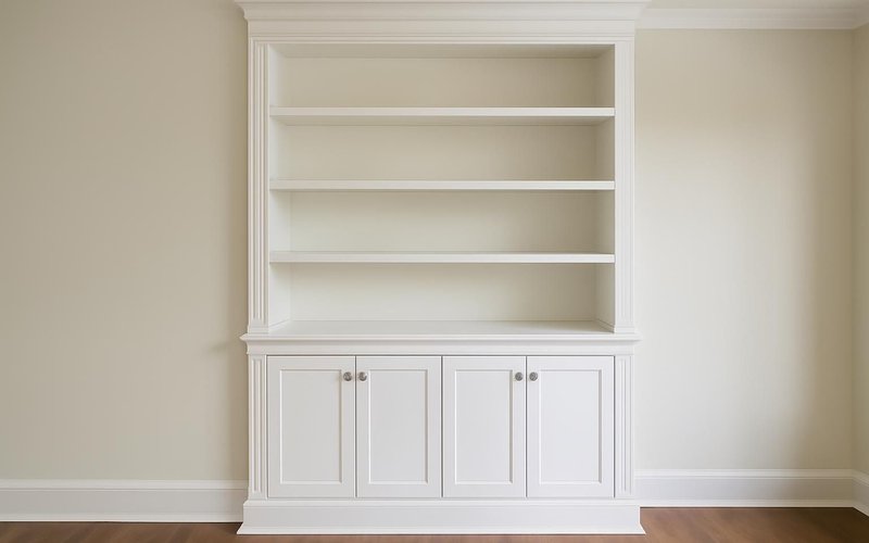 AI concept: Finished painted built-in bookcase