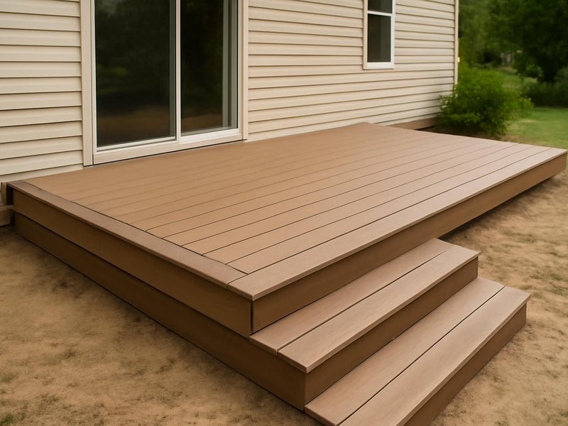 AI concept: Composite deck off a kitchen slider
