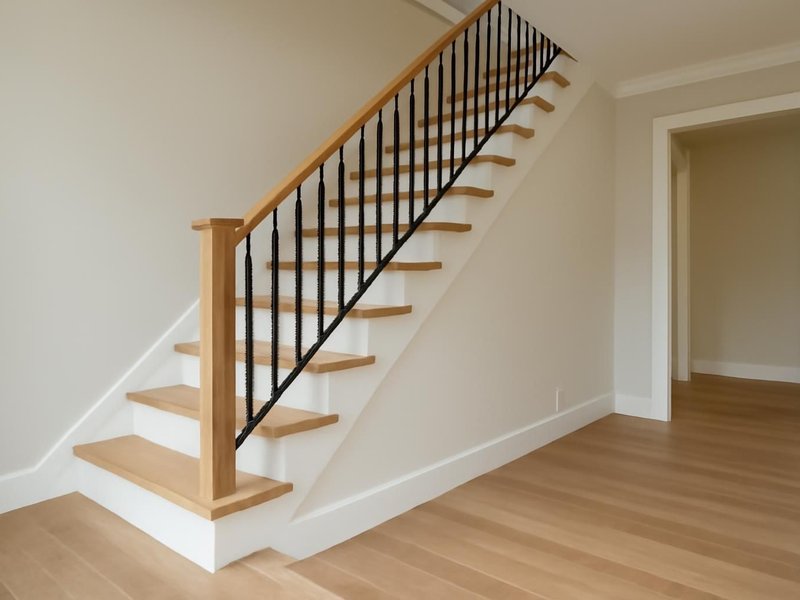 AI concept: Remodeled idea: opened stair, new rail and finishes chosen during the design phase