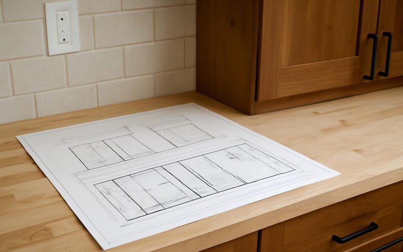 AI concept: Permit drawing set with plans and elevations