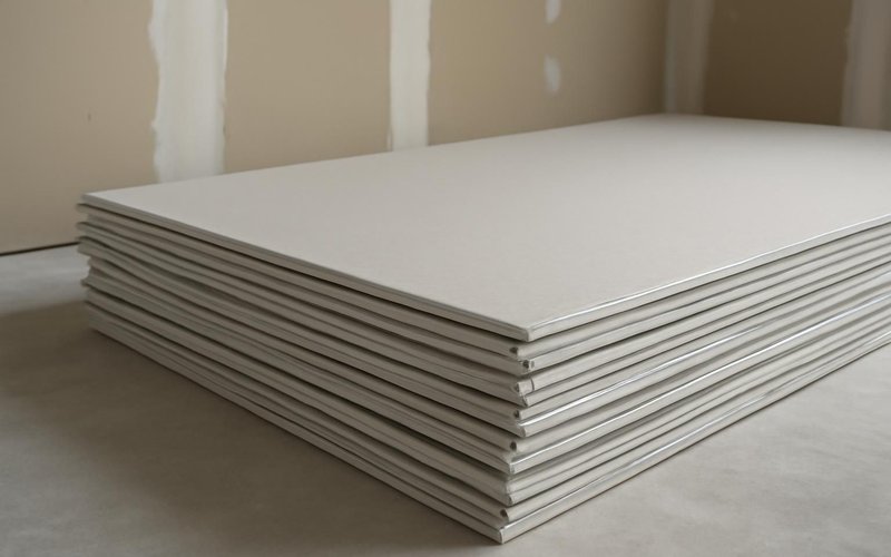 AI concept: Stack of lightweight drywall panels