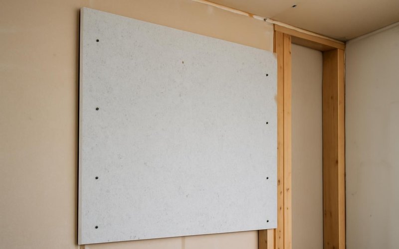 AI concept: Sound-dampening drywall panel being installed
