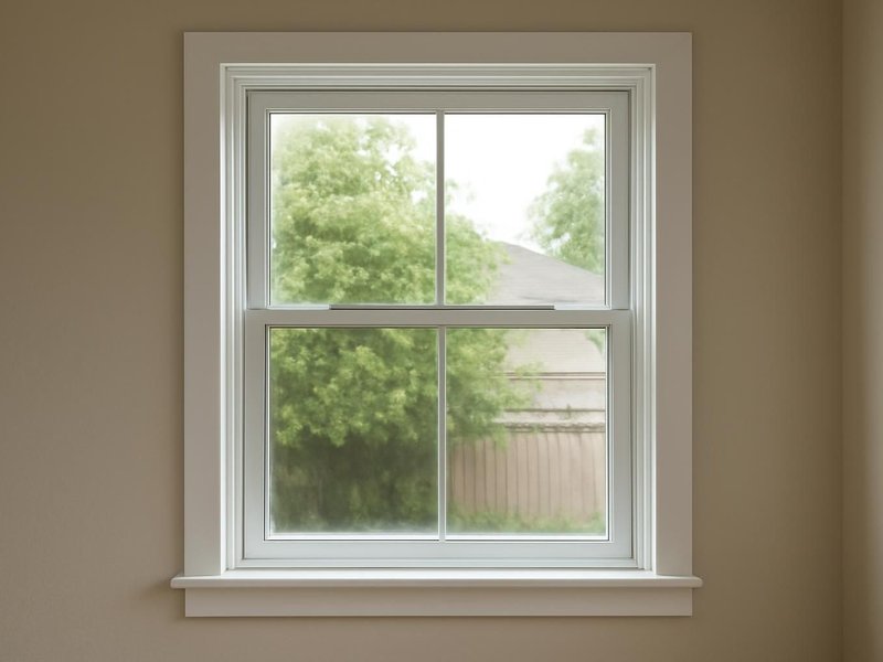 AI concept: Remodeled idea: double-pane low-E windows with new trim and no frost