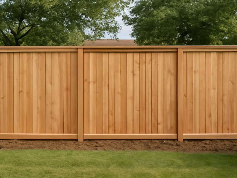 AI concept: Remodeled idea: new cedar privacy fence with a flat top line