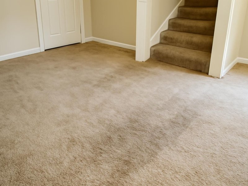 AI concept: Existing condition: worn carpet on bedroom floors and stairs
