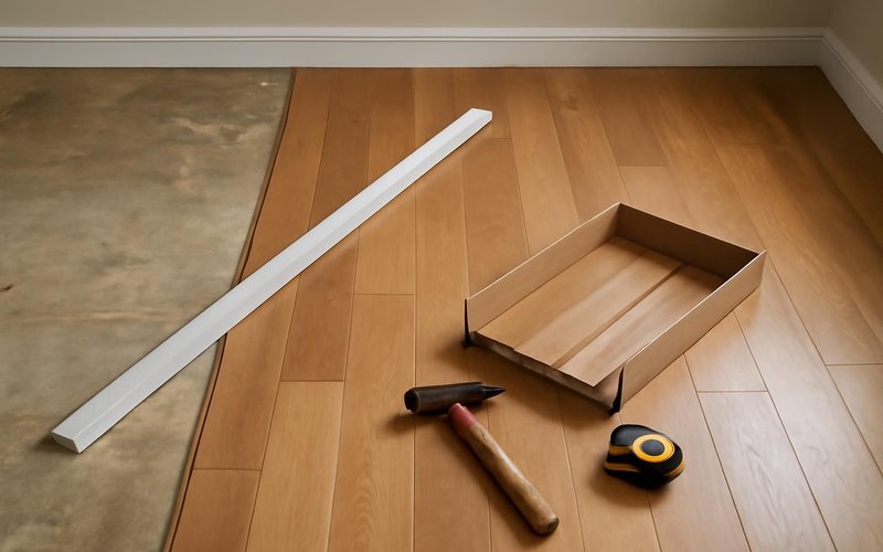 AI concept: Supervisor checking a subfloor with a long straightedge