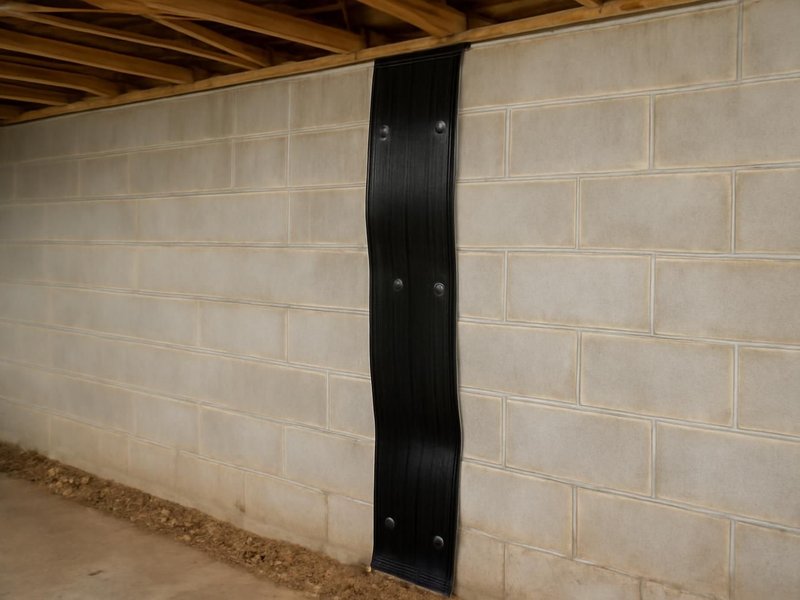 AI concept: Carbon fiber on a bowing wall