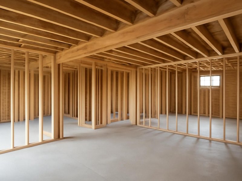 AI concept: Basement framed, 900 sq ft