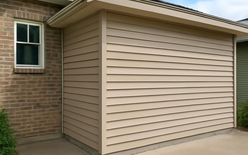 AI concept: New wall with siding matched to the house