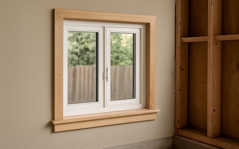 AI concept: Casement window in a converted garage wall