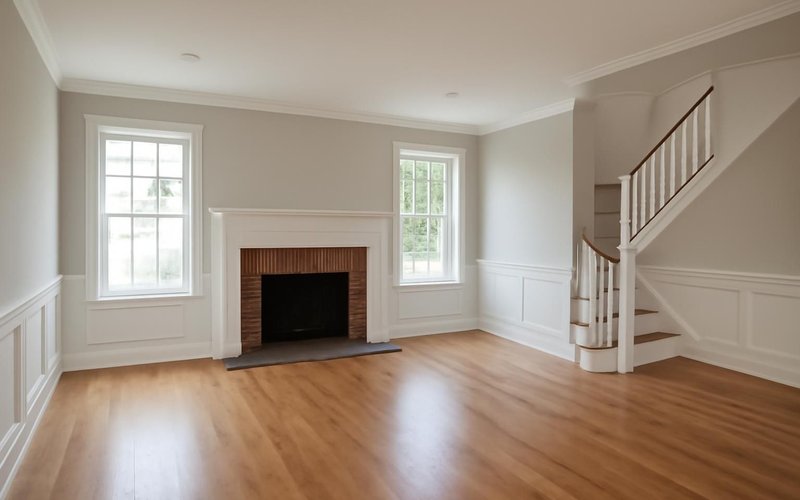 AI concept: Finished living room after a full gut renovation