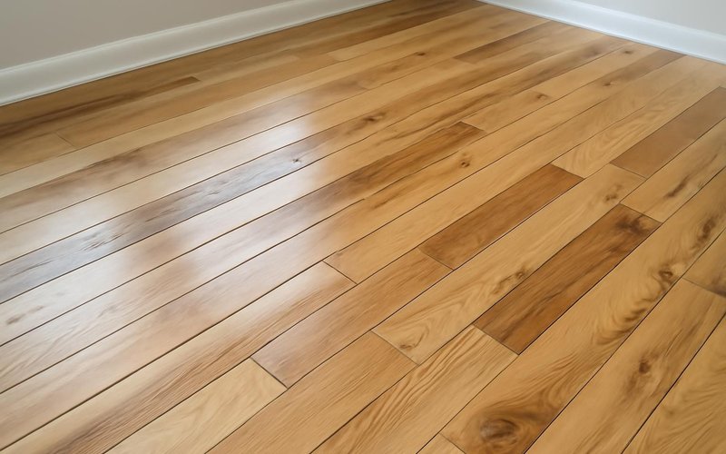 AI concept: Hickory hardwood floor with varied grain