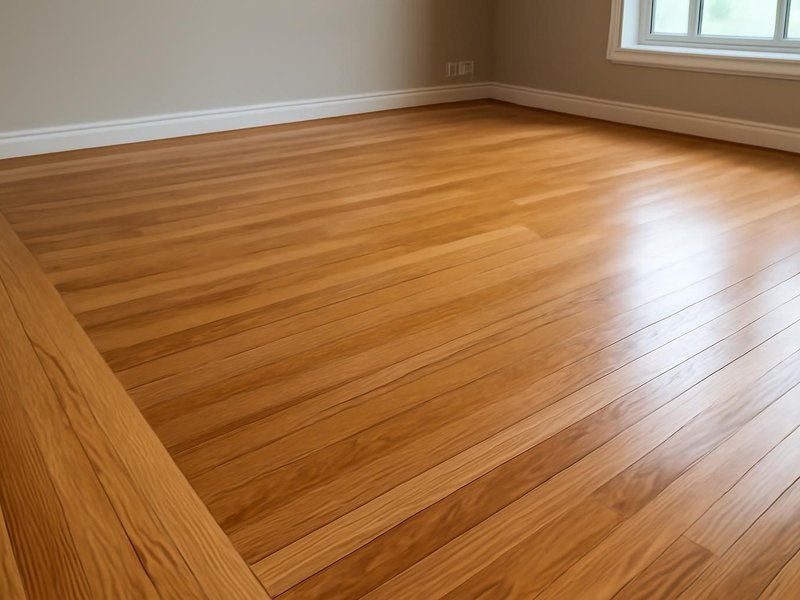 AI concept: Remodeled idea: original oak refinished with new boards woven in at the edges