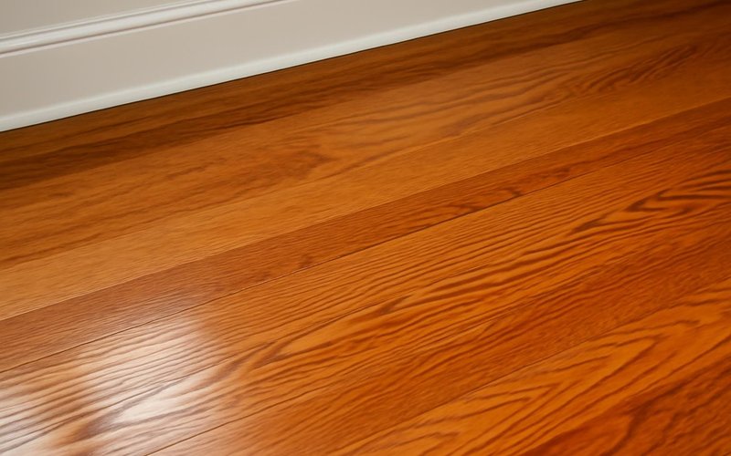 AI concept: Amber oil-based polyurethane finish on red oak