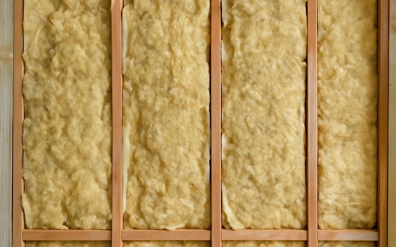 AI concept: Mineral wool batts between wall studs