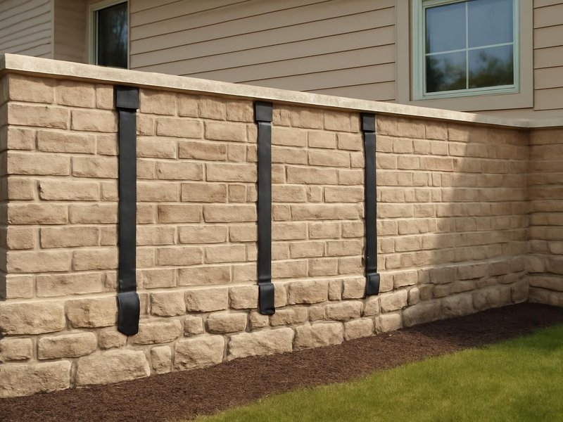 AI concept: Remodeled idea: wall braced with carbon fiber straps and repainted