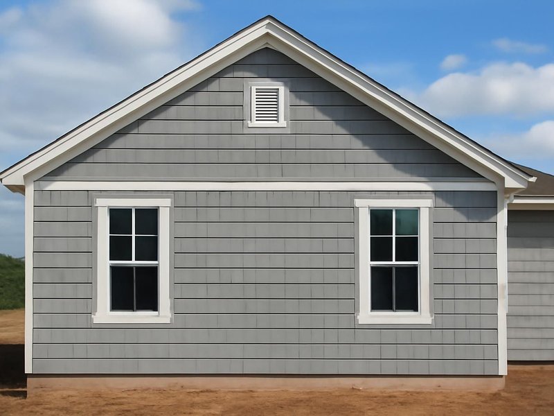 AI concept: Remodeled idea: cape in HardieShingle staggered edge painted a soft gray