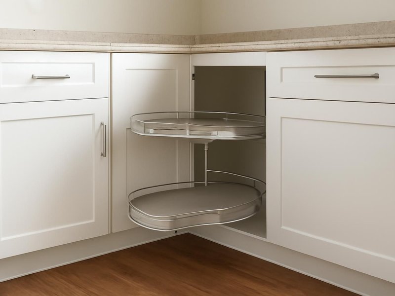 AI concept: Remodeled idea: corner with a swing-out organizer and soft-close doors
