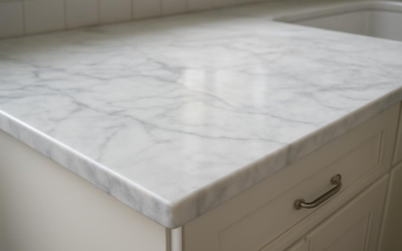 AI concept: White quartzite with gray veining