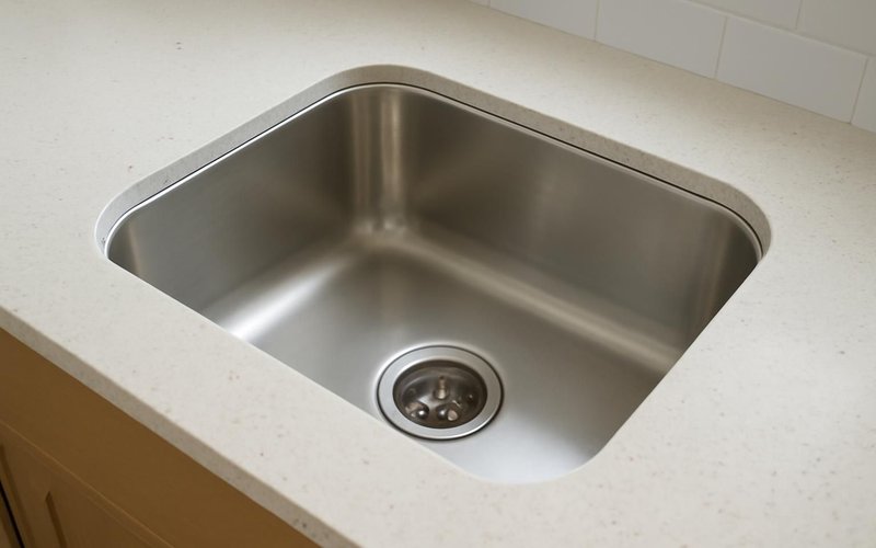 AI concept: Undermount stainless sink in quartz