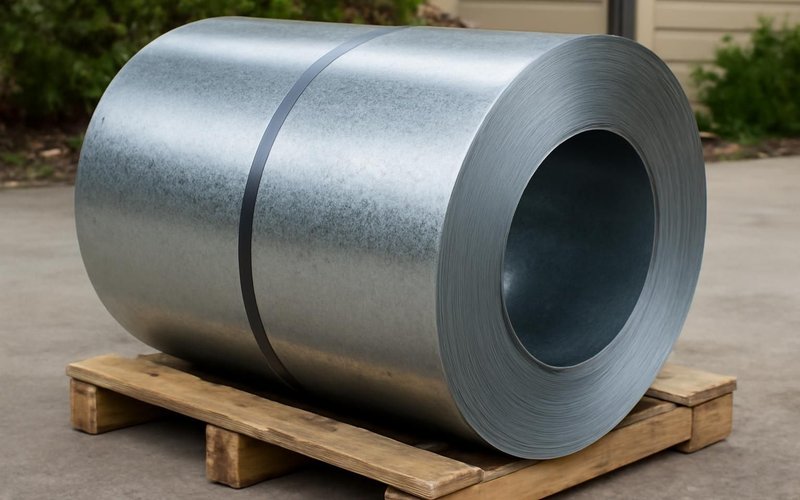 AI concept: Galvalume coated steel coil before painting