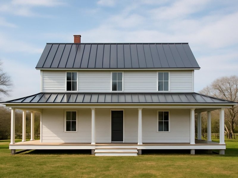 AI concept: Farmhouse, standing seam