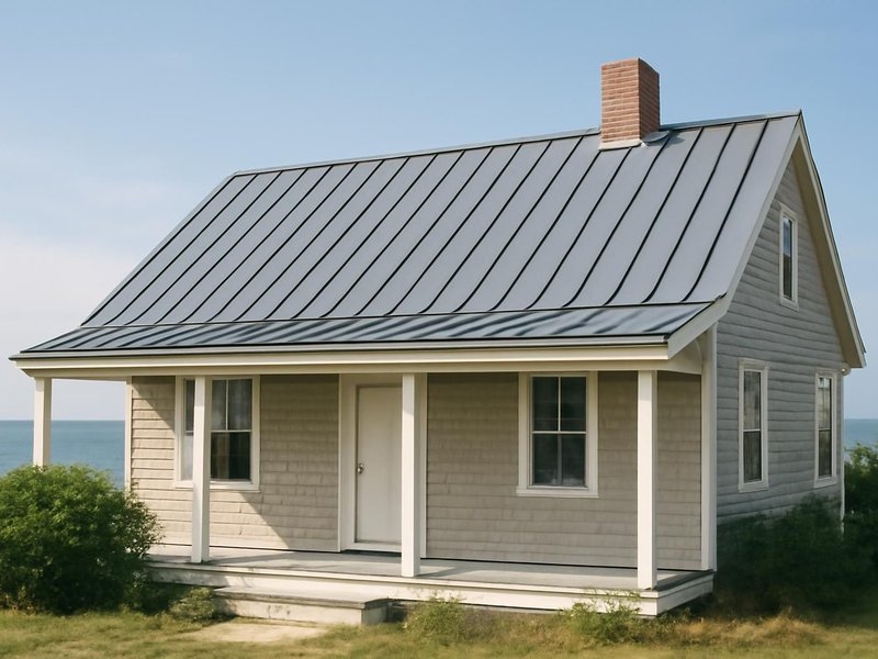 AI concept: Coastal cottage, aluminum