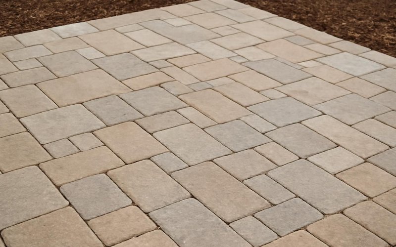 AI concept: Belgard pavers in a mixed-size pattern