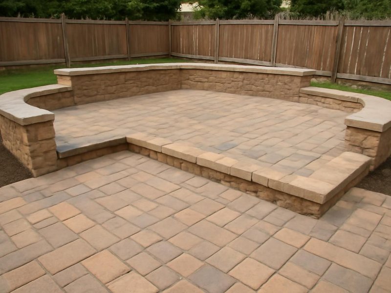 AI concept: Two-level patio with seat walls