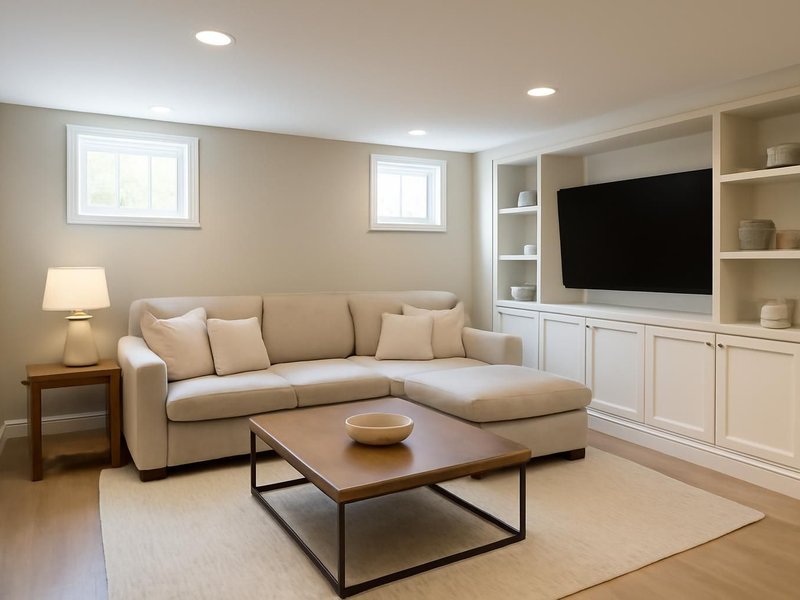 After: finished basement family room built to the design