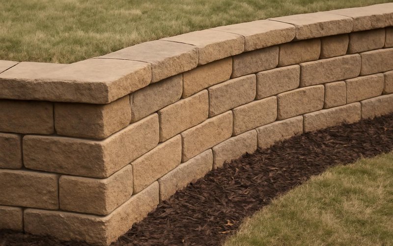 Allan Block wall with curved sections
