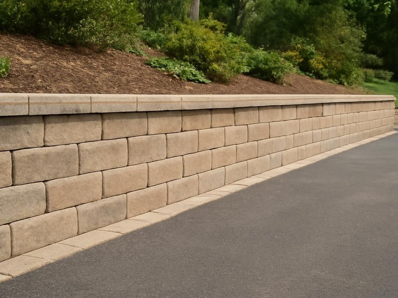 Driveway wall, 3.5 ft by 60 ft