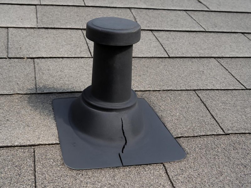 AI concept: Existing condition: cracked rubber boot around a plumbing vent