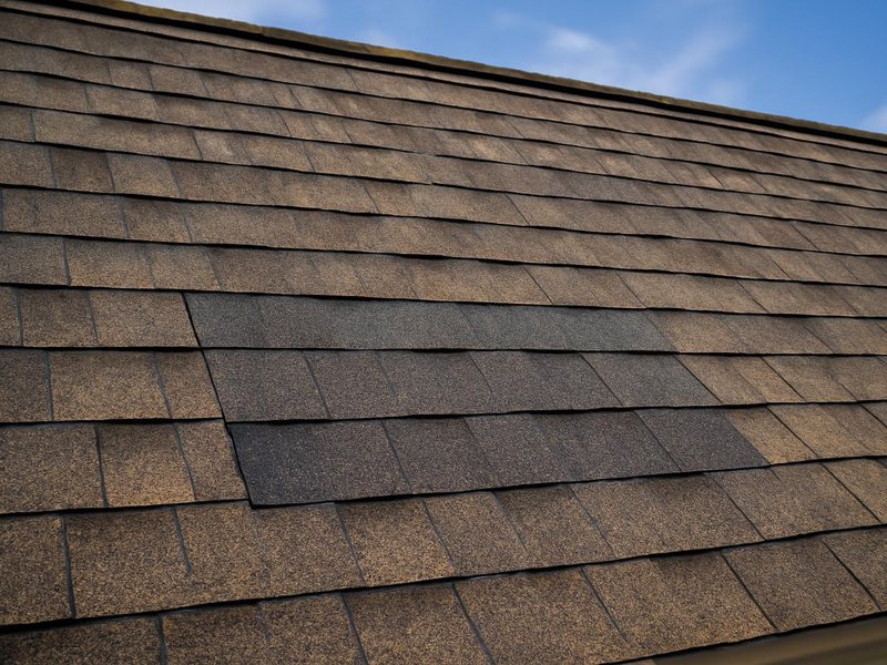 AI concept: Remodeled idea: matched replacement shingles sealed flat