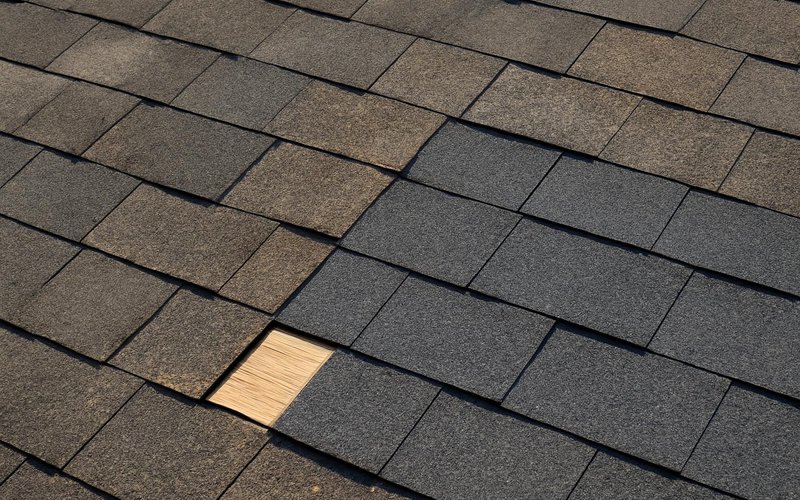 AI concept: Replacement shingles matched to an existing roof
